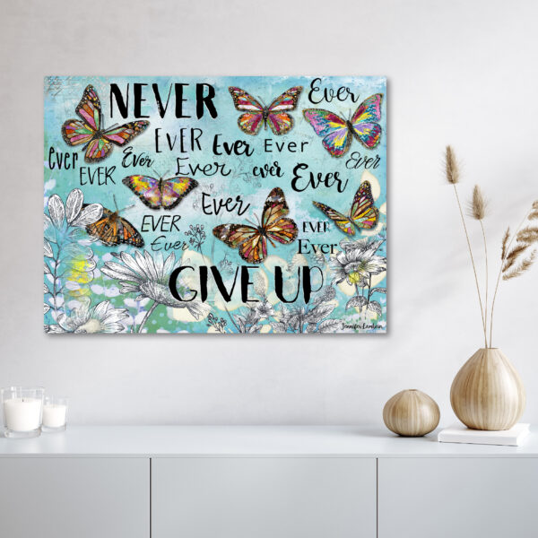 Jennifer Lambein ~ Never Ever, Ever Give Up Butterflies Gallery-Wrapped Canvas - Image 4