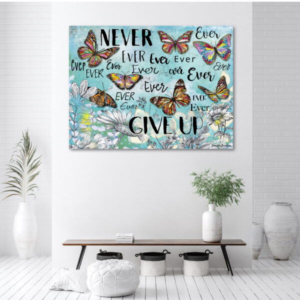 Jennifer Lambein ~ Never Ever, Ever Give Up Butterflies Gallery-Wrapped Canvas - Image 3