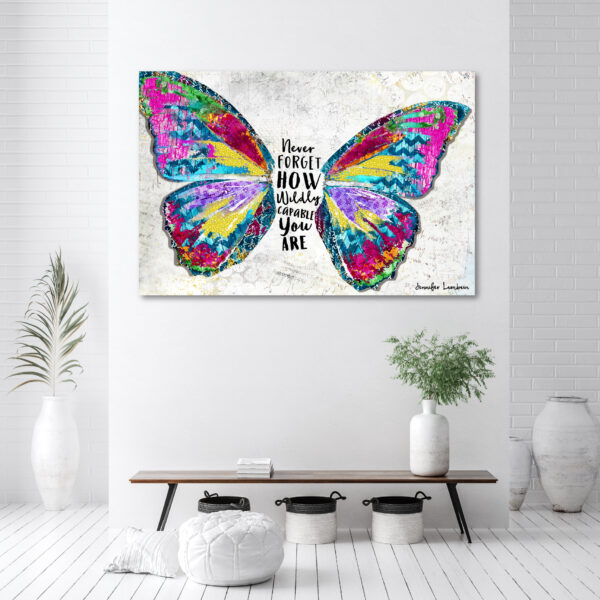 Jennifer Lambein ~ Never Forget How Capable You Are Butterfly Gallery-Wrapped Canvas - Image 4