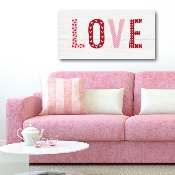 LOVE & lil' hearts Pink & Red Gallery-Wrapped Canvas