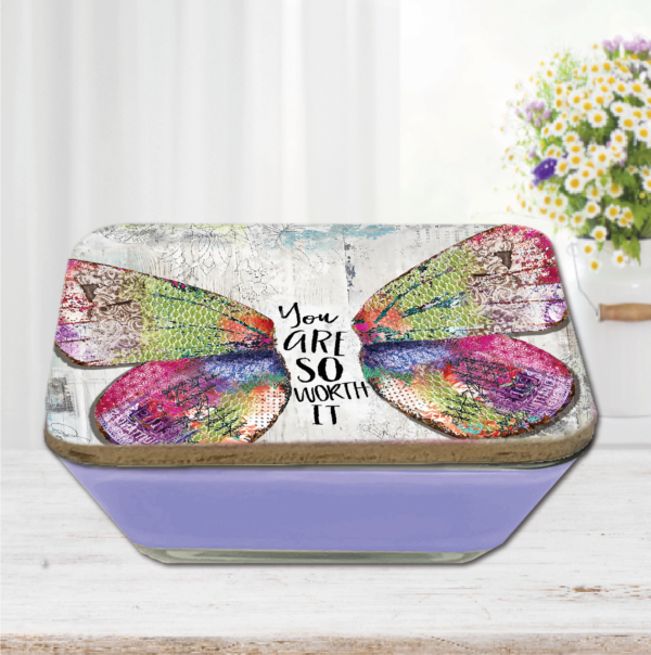 Jennifer Lambein 🌸 You Are So Worth It ~ Vanilla Strawberry 20oz Soy Wax Candle & Artboard Lid Set - Image 4