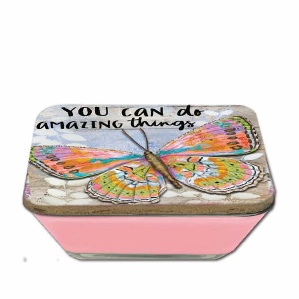 Jennifer Lambein 🌸 Do Amazing Things ~ Strawberry Rose 20oz Soy Wax Candle & Artboard Lid Set - Image 5