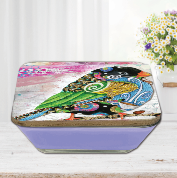 Jennifer Lambein 🌸 Swirly Bird ~ Blueberry Muffins 20oz Soy Wax Candle & Artboard Lid Set - Image 3