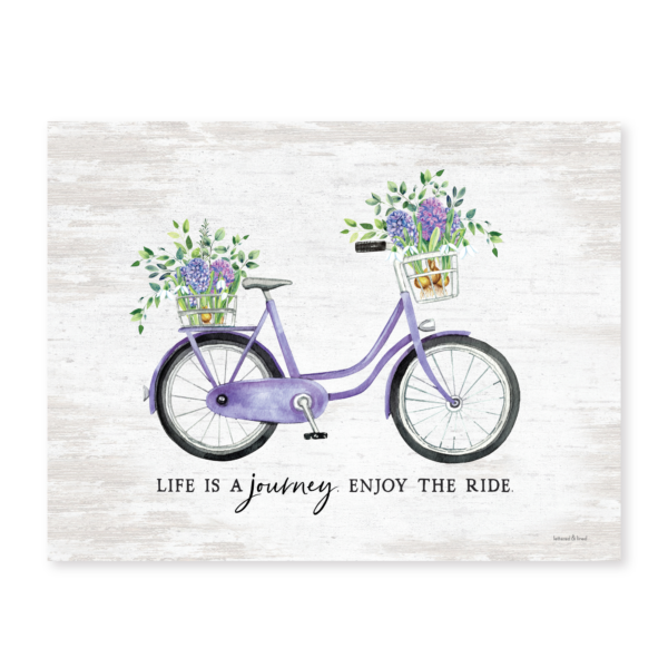 Carolina Cozy Pick 🐝🌺~Life is a Journey Bicycle 16"x20" Wooden Wall Decor