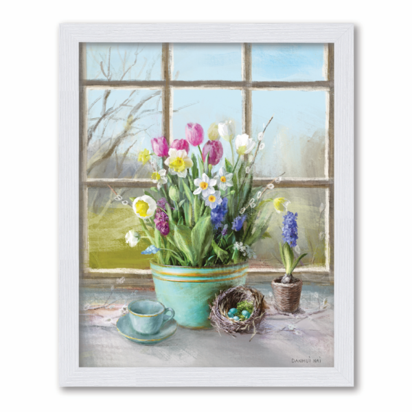 Carolina Cozy Pick 🐝🌺~ Pretty Window Views 9x11" Framed Wooden Wall Decor