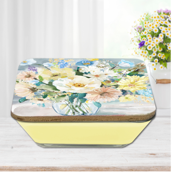 Carolina Cozy Pick 🐝🌺~A Floral Bunch ~ Lemon Sorbet 20oz Soy Wax Candle & Artboard Lid Set - Image 2