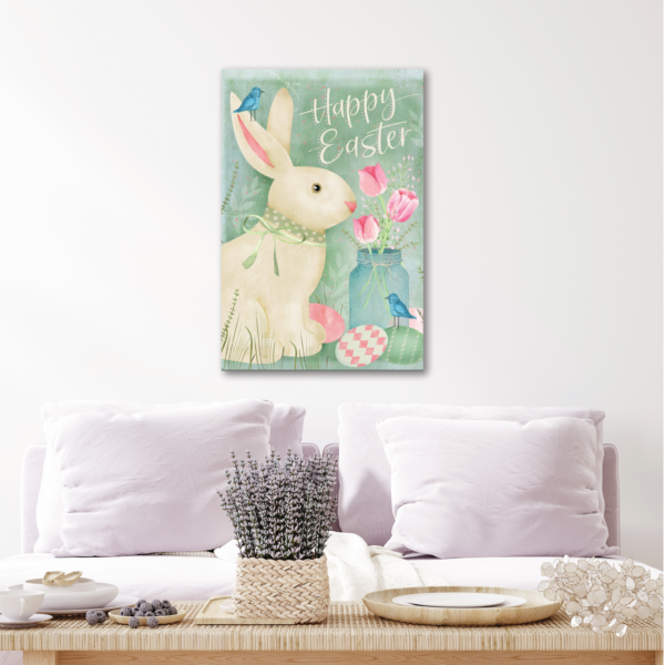 Carolina Cozy Pick 🐝🌺 ~  Happy Easter Bunny Blooms Gallery-Wrapped Canvas - Image 2