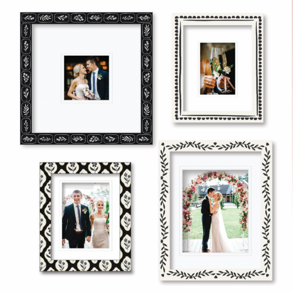 ColorBloom Moments™ Ink & Ivory Collection 4 Piece Set ~ 14x14", 13x16" & 10x12" Easel Back/Wall Frames