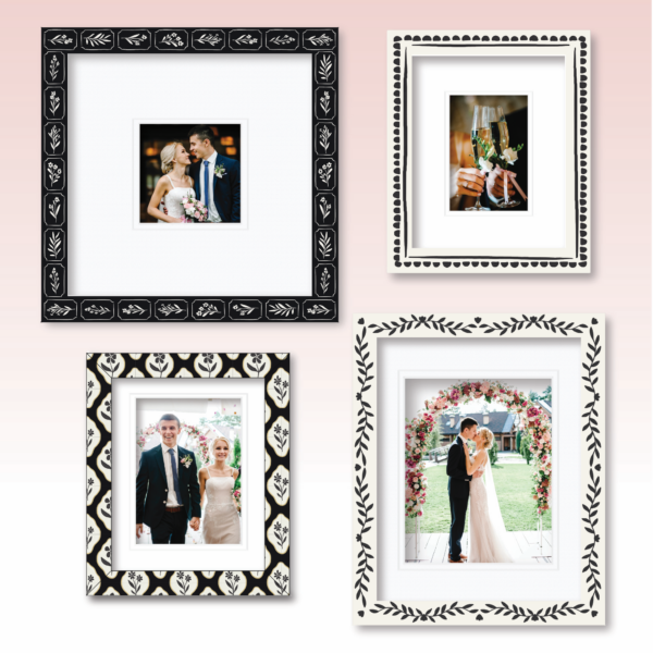 ColorBloom Moments™ Ink & Ivory Collection 4 Piece Set ~ 14x14", 13x16" & 10x12" Easel Back/Wall Frames - Image 2