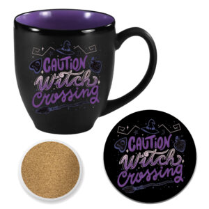 Witch Crossing Ceramic 16oz Artisan Mug & 4" Coaster Set