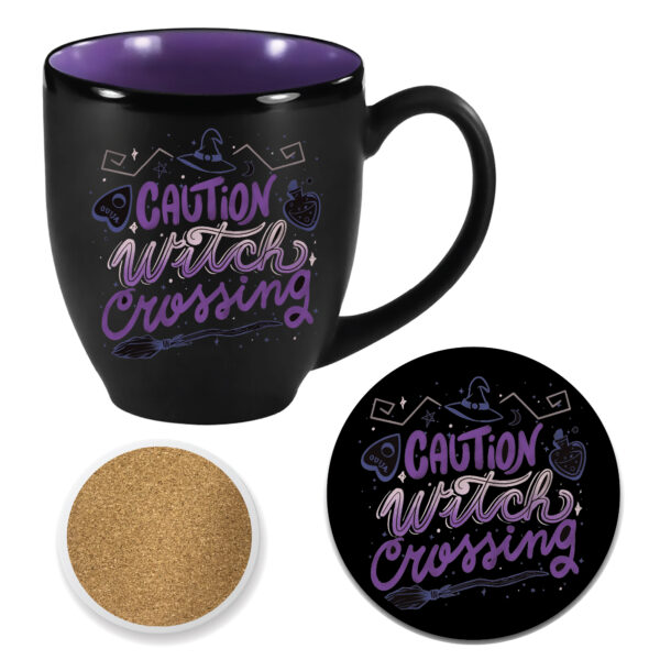 Witch Crossing Ceramic 16oz Artisan Mug & 4" Coaster Set