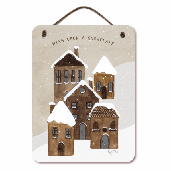 Wish Upon a Snowflake 12x16" Wooden Wall Art with Twine - Image 2