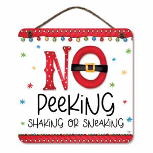 No Peeking 15x15" Wooden Wall Art with Twine