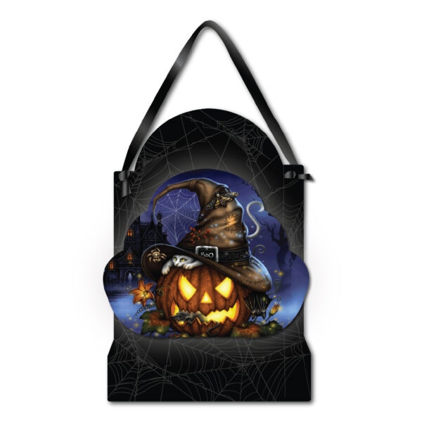 Jack's Spooktacular Night ~ 12x16" Wooden ArtBoard Wall Decor with Black Velvet Ribbon