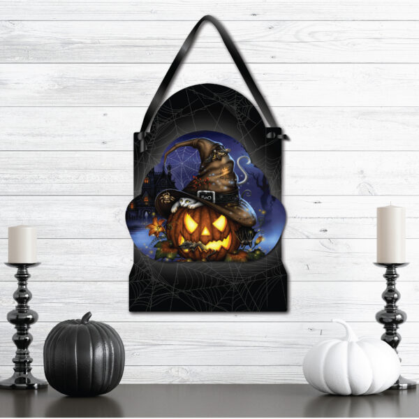 Jack's Spooktacular Night ~ 12x16" Wooden ArtBoard Wall Decor with Black Velvet Ribbon - Image 2