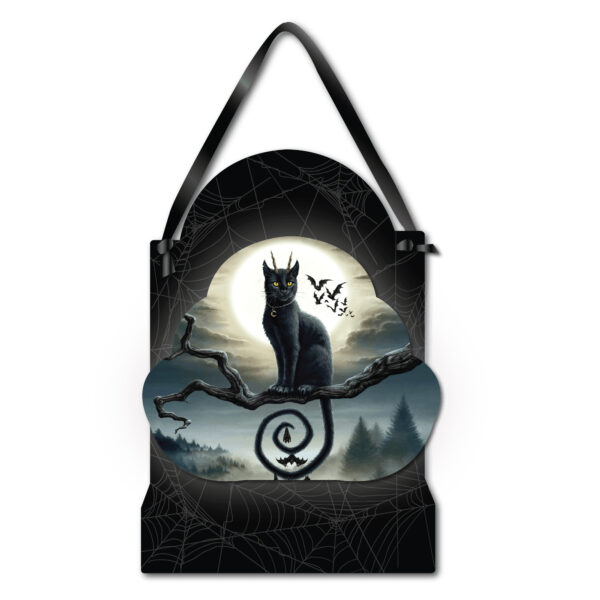 Moonlight Companions ~ 12x16" Wooden ArtBoard Wall Decor with Black Velvet Ribbon - Image 2