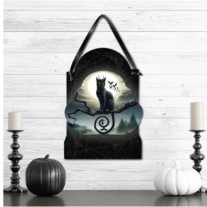 Moonlight Companions ~ 12x16" Wooden ArtBoard Wall Decor with Black Velvet Ribbon