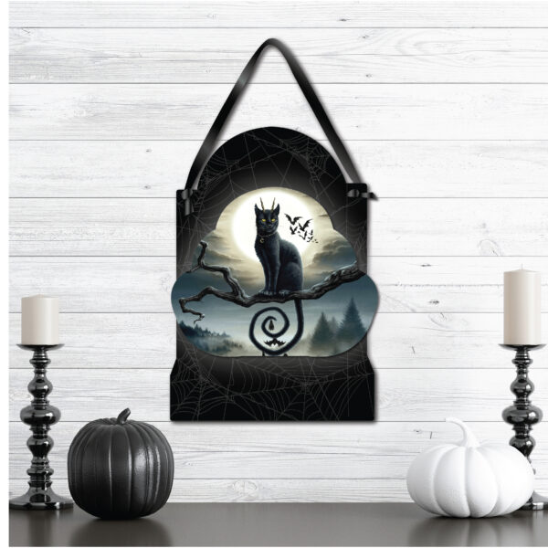 Moonlight Companions ~ 12x16" Wooden ArtBoard Wall Decor with Black Velvet Ribbon