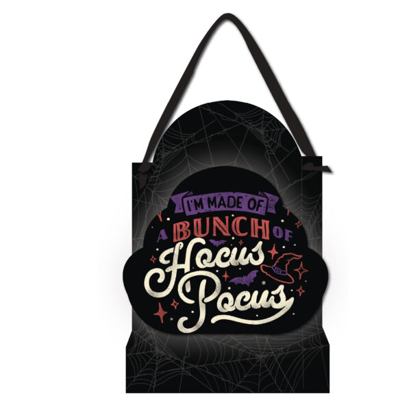A Bunch of Hocus Pocus 12x16" Wooden ArtBoard Wall Decor with Black Velvet Ribbon