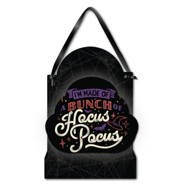 A Bunch of Hocus Pocus 12x16" Wooden ArtBoard Wall Decor with Black Velvet Ribbon - Image 2