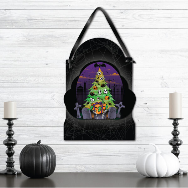 Halloween Is My Christmas ~ 12x16" Wooden ArtBoard Wall Decor with Black Velvet Ribbon