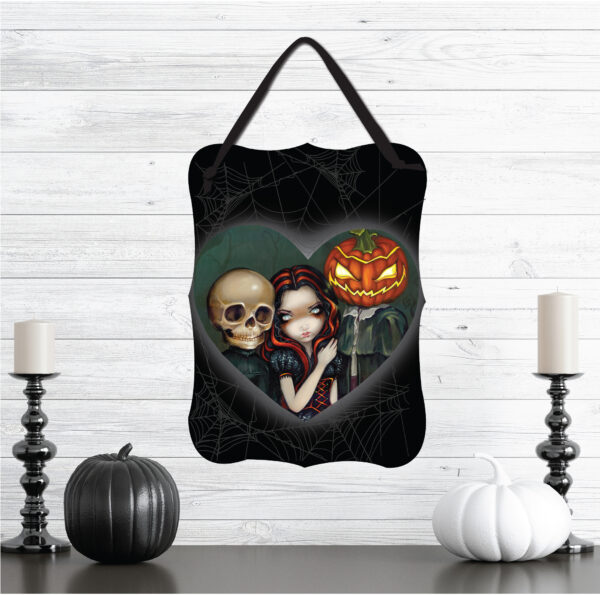 Out Trick Or Treating Hanging ArtBoard with Black Ribbon - Image 2