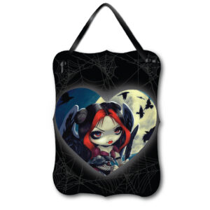Once Upon A Midnight Hanging ArtBoard with Black Ribbon