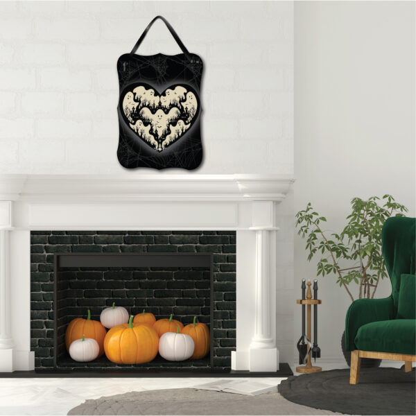 Ghostly Amour  ~ 12x16" Wooden ArtBoard Wall Decor with Black Velvet Ribbon - Image 2