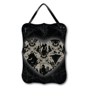 Gothic Damask  ~ 12x16" Wooden ArtBoard Wall Decor with Black Velvet Ribbon