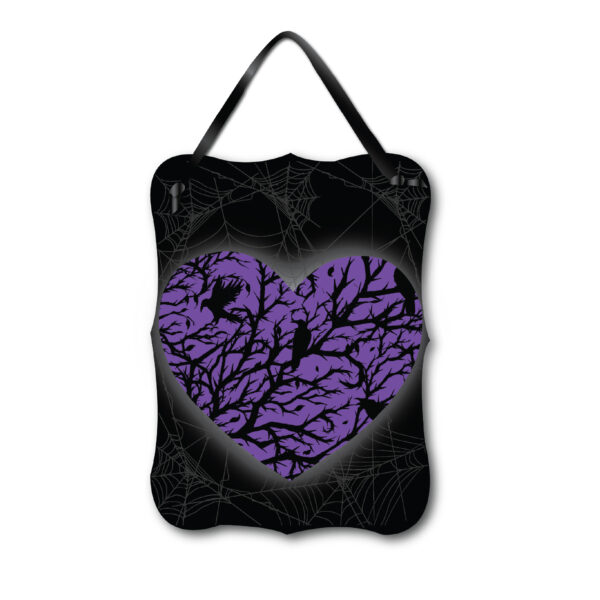 Black Crow Congregation ~ 12x16" Wooden ArtBoard Wall Decor with Black Velvet Ribbon