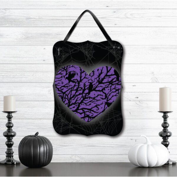 Black Crow Congregation ~ 12x16" Wooden ArtBoard Wall Decor with Black Velvet Ribbon - Image 2