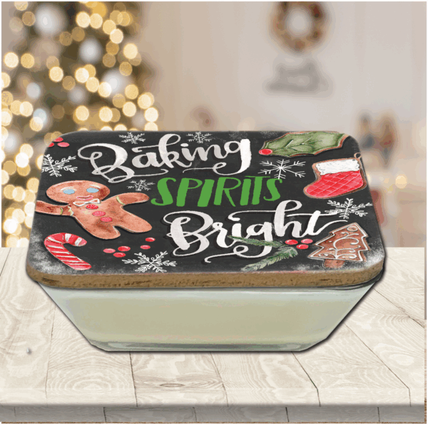 Baking Spirits Bright ~ Sugar Cookies 20oz Soy Wax Candle & Artboard Lid Set - Image 3
