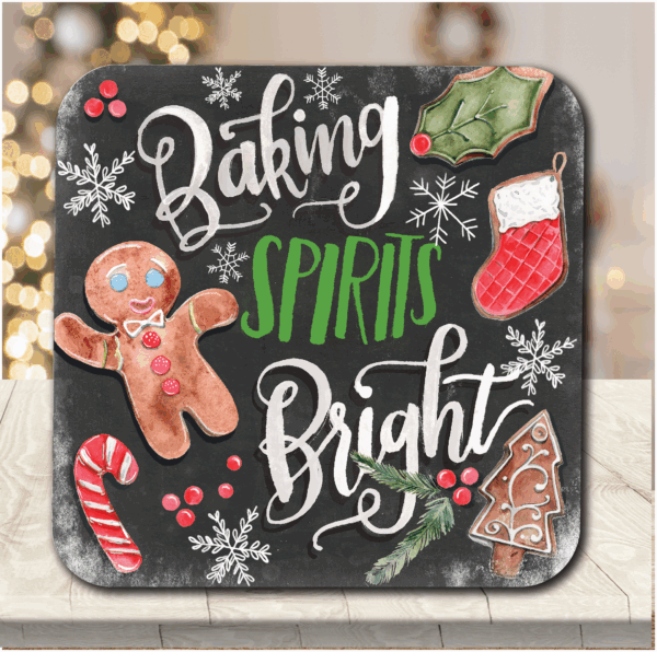 Baking Spirits Bright ~ Sugar Cookies 20oz Soy Wax Candle & Artboard Lid Set - Image 2