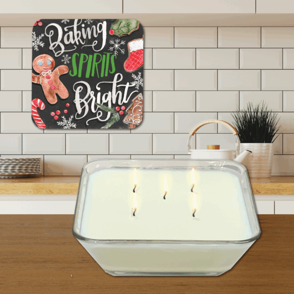 Baking Spirits Bright ~ Sugar Cookies 20oz Soy Wax Candle & Artboard Lid Set