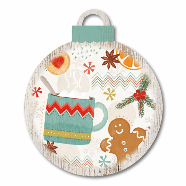 Gingerbread & Hot Cocoa ~ Ornament Wooden Wall Art - Image 2