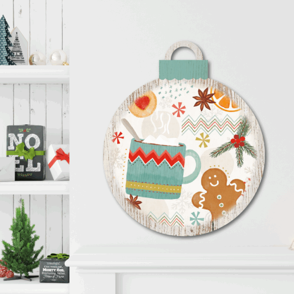 Gingerbread & Hot Cocoa ~ Ornament Wooden Wall Art - Image 3