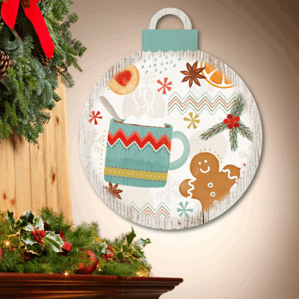 Gingerbread & Hot Cocoa ~ Ornament Wooden Wall Art - Image 4