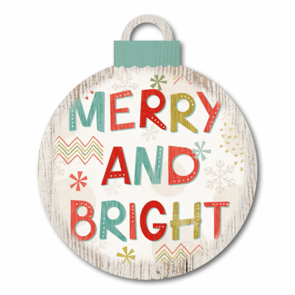 Merry & Bright ~ Ornament Wooden Wall Art - Image 2