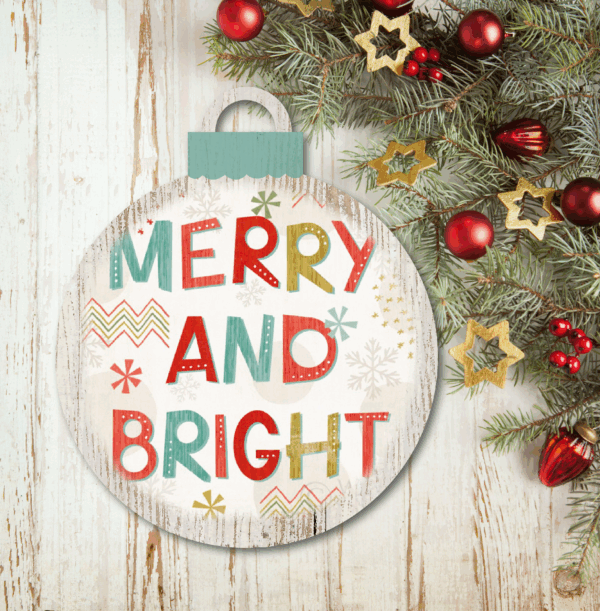 Merry & Bright ~ Ornament Wooden Wall Art - Image 5
