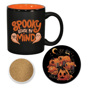 Spooky State Of Mind Ceramic 11oz Artisan Ceramic Mug & 4" Coaster Set