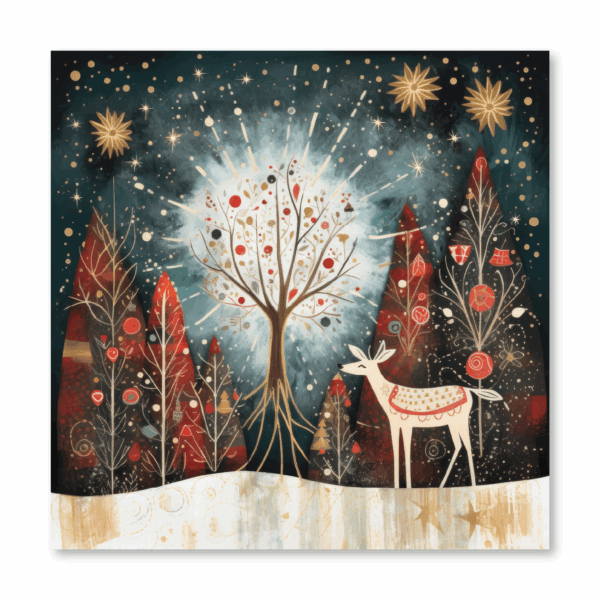 Starlit Woodland Christmas Gallery-Wrapped Canvas Art