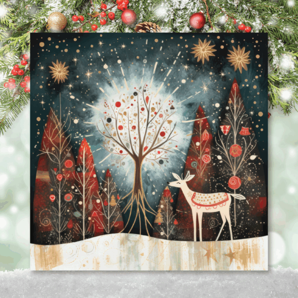 Starlit Woodland Christmas Gallery-Wrapped Canvas Art - Image 2