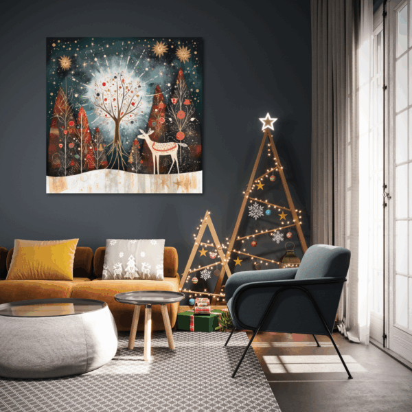 Starlit Woodland Christmas Gallery-Wrapped Canvas Art - Image 3