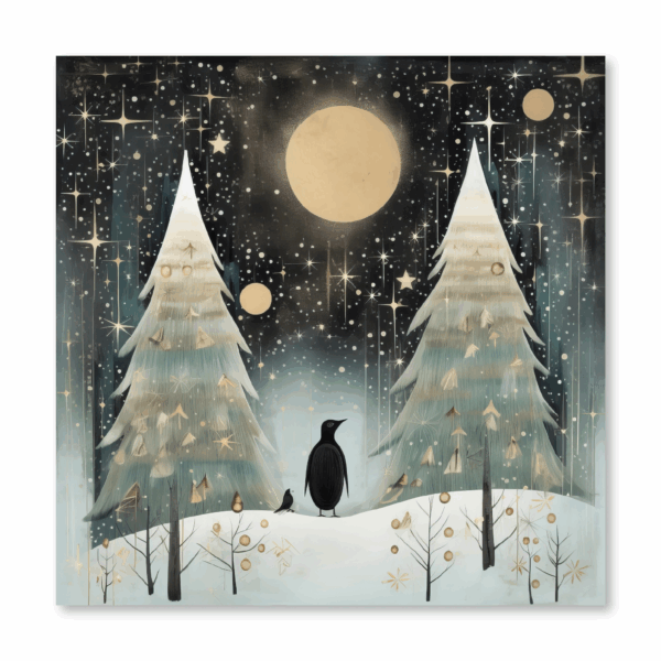 Woodland Christmas Tree Gallery-Wrapped Canvas - Image 2