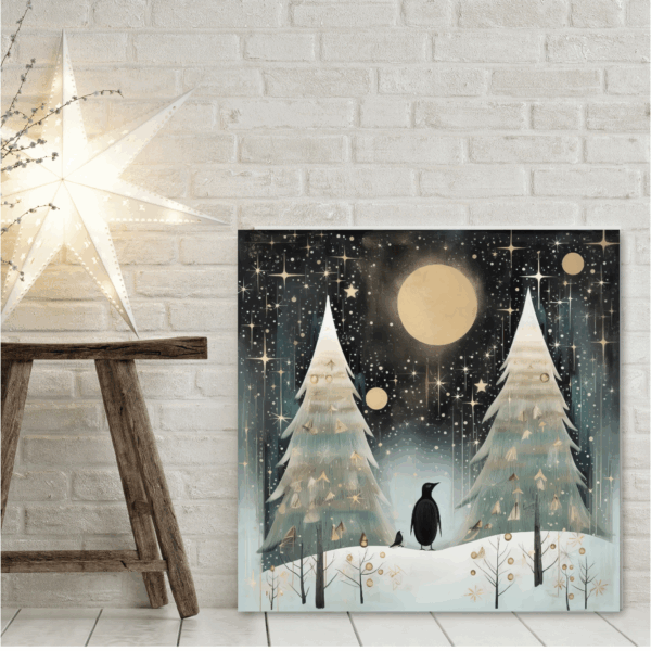 Woodland Christmas Tree Gallery-Wrapped Canvas - Image 3