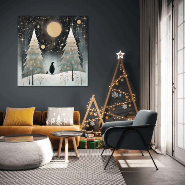 Woodland Christmas Tree Gallery-Wrapped Canvas - Image 4